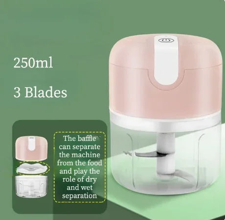 Electric Mini Garlic Vegetable Chopper Garlic Masher Portable Chopper Multi Function Meat Grinder Masher Machine  Usb Charging