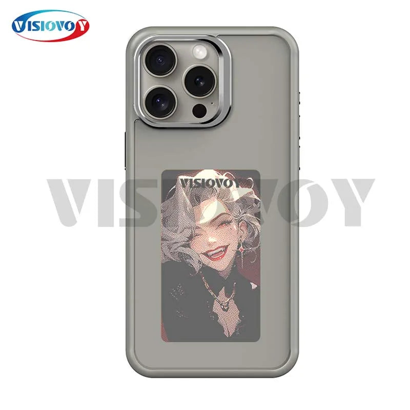 New-tech NFC Function Phone Case For Iphone 16 Pro Max 15 14 13 DIY Case E Ink Screen Phone Cover Maquillaje Funda Battery Free