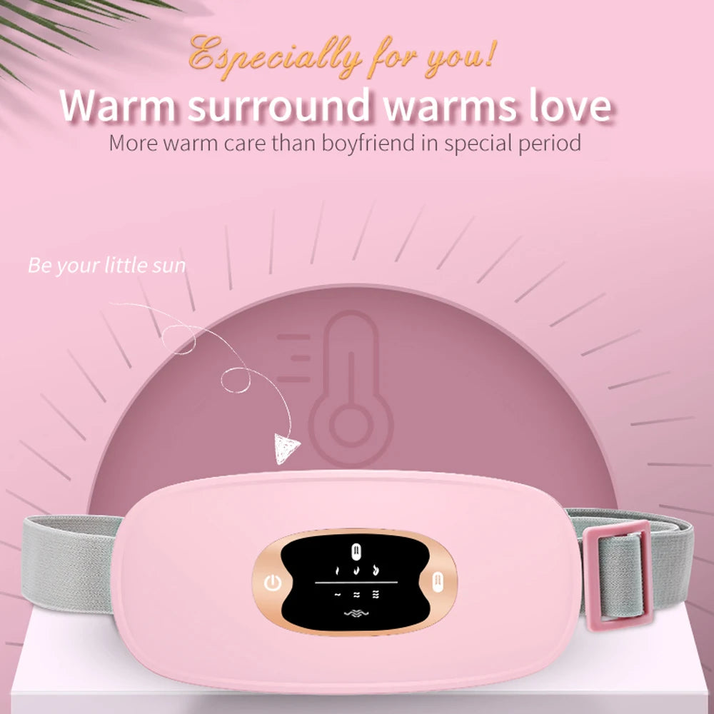 Electric Heating Waist Massage Belt Hot Compress Vibration Abdominal Menstrual Heating Pad Warm Palace Belt for Women Period