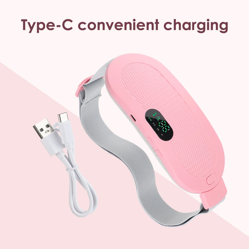 Electric Heating Waist Massage Belt Hot Compress Vibration Abdominal Menstrual Heating Pad Warm Palace Belt for Women Period