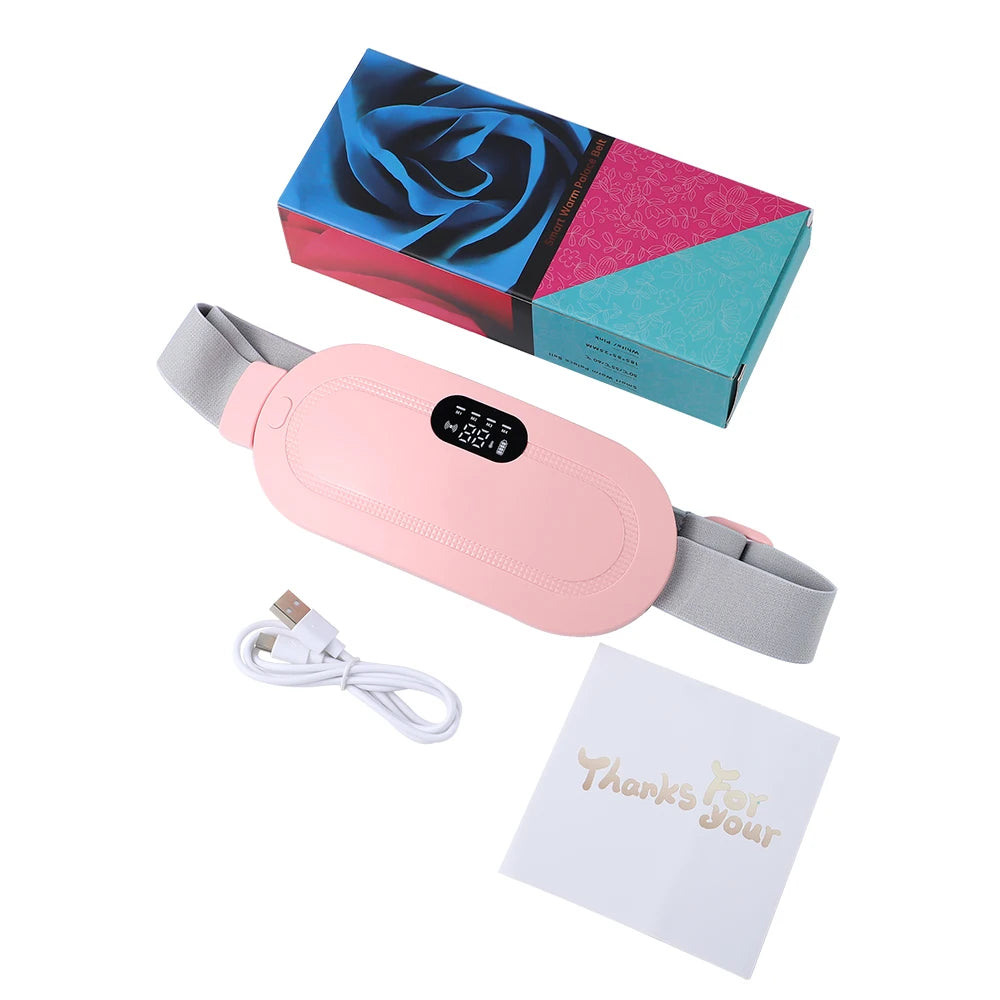 Electric Heating Waist Massage Belt Hot Compress Vibration Abdominal Menstrual Heating Pad Warm Palace Belt for Women Period