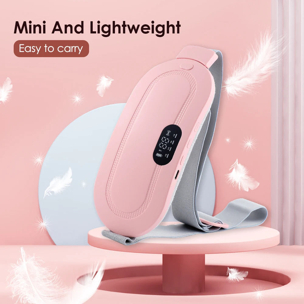 Electric Period Cramp Massager Menstrual Relief Heating Pad Rechargeable Abdominal Vibration Massage Smart Timming Palace Belt