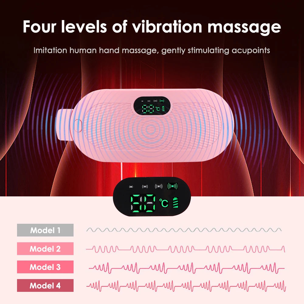 Electric Heating Waist Massage Belt Hot Compress Vibration Abdominal Menstrual Heating Pad Warm Palace Belt for Women Period