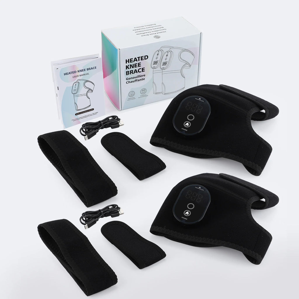 Thermal Knee Massager 3 in 1 Shoulder Knee Elbow Heating Massage Support Brace Rechargeable Vibration Pad Arthritis Muscle Relax
