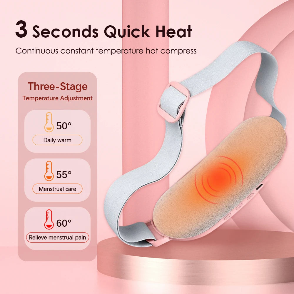 Electric Heating Waist Massage Belt Hot Compress Vibration Abdominal Menstrual Heating Pad Warm Palace Belt for Women Period