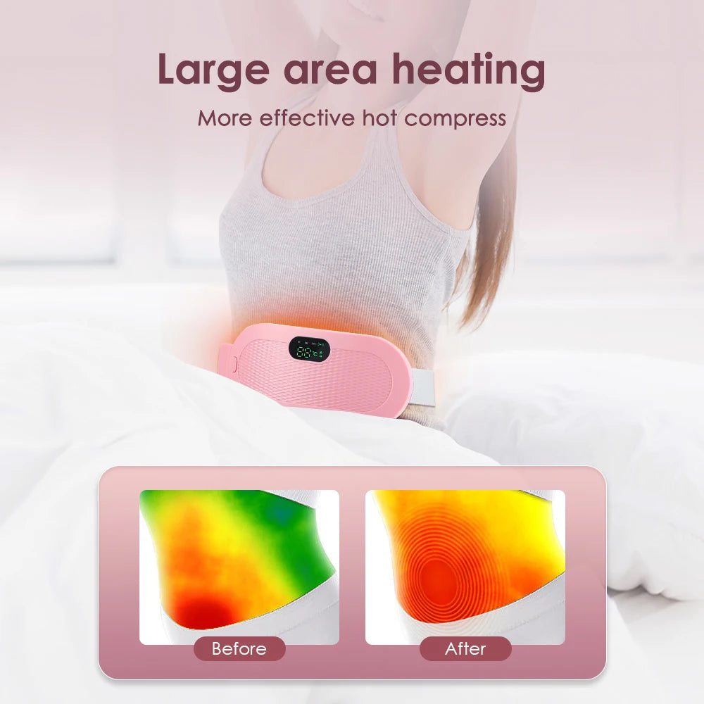 Electric Heating Waist Massage Belt Hot Compress Vibration Abdominal Menstrual Heating Pad Warm Palace Belt for Women Period