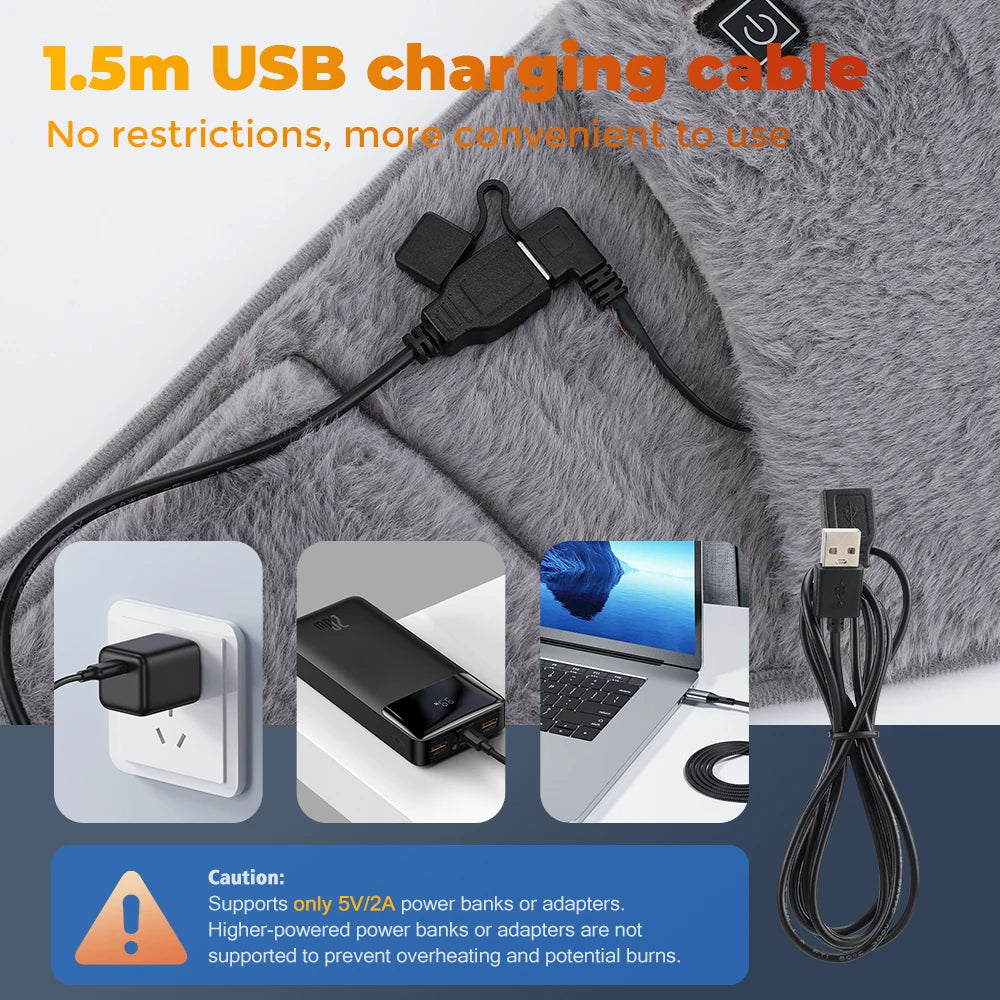 1-5PCS 3-Levels Electric Heating Pad Cold-Proof Uterine Belt Cold-Proof Hand Waist Warming Pad USB Recharging Abdominal Warmer