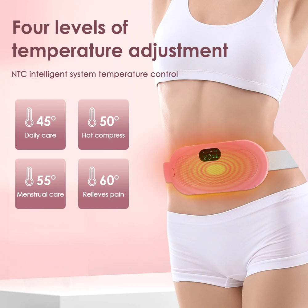 Electric Heating Waist Massage Belt Hot Compress Vibration Abdominal Menstrual Heating Pad Warm Palace Belt for Women Period