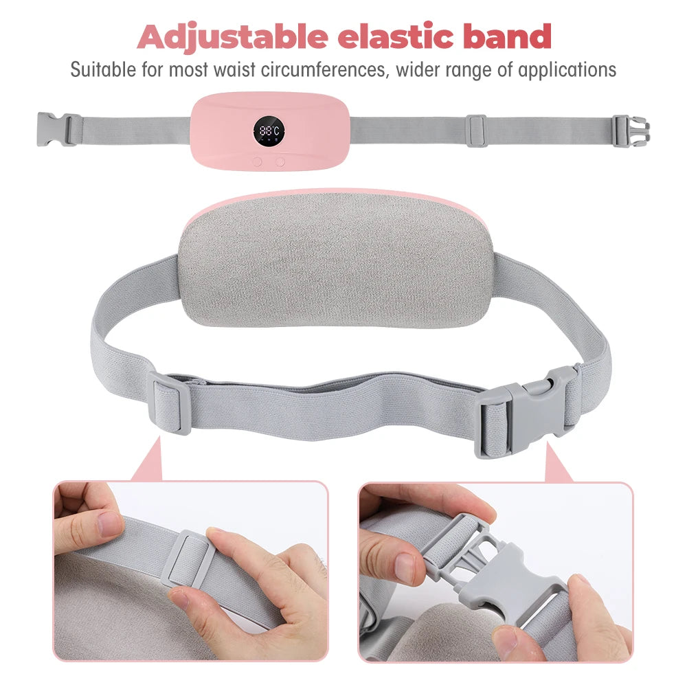Electric Heating Waist Massage Belt Hot Compress Vibration Abdominal Menstrual Heating Pad Warm Palace Belt for Women Period