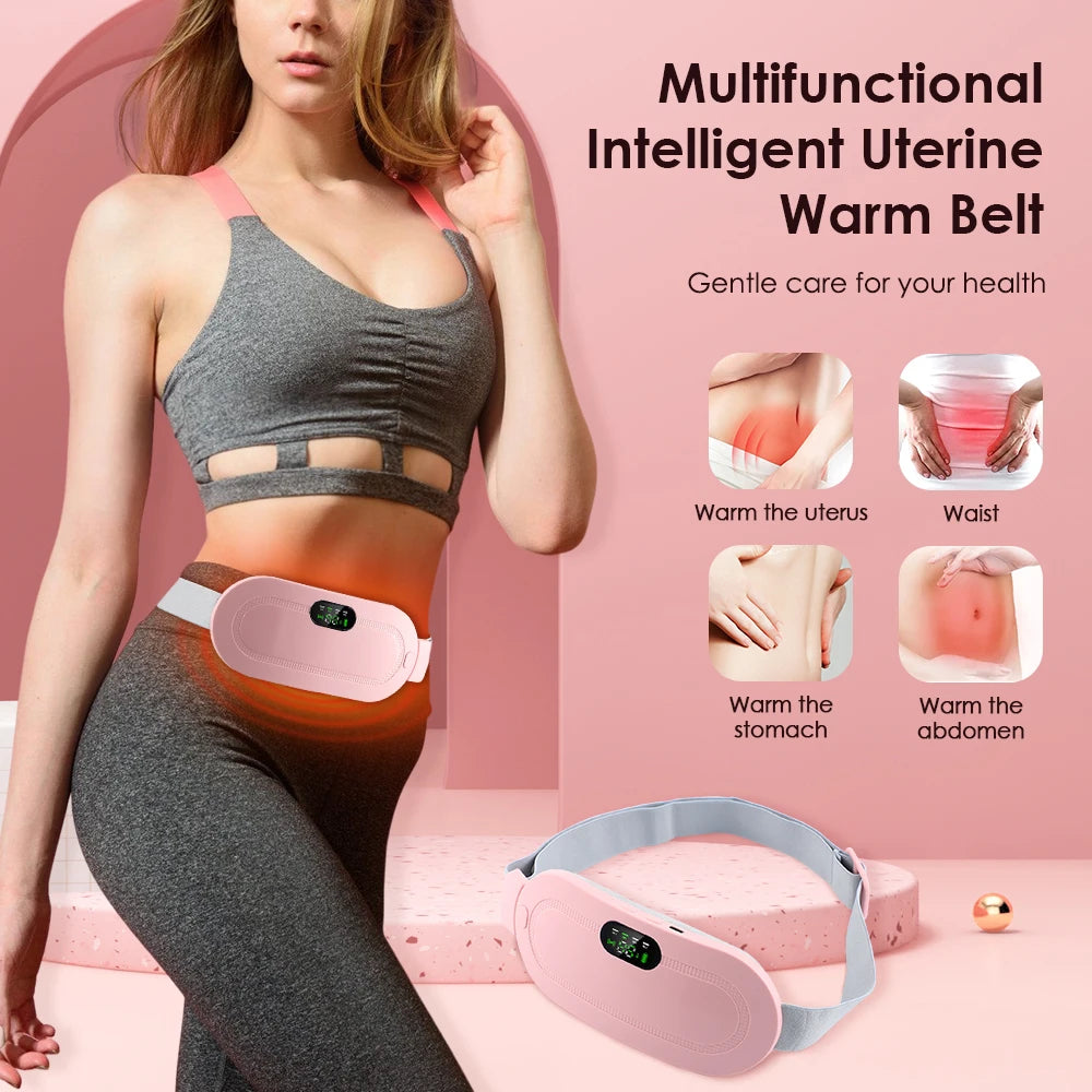 Electric Heating Waist Massage Belt Hot Compress Vibration Abdominal Menstrual Heating Pad Warm Palace Belt for Women Period