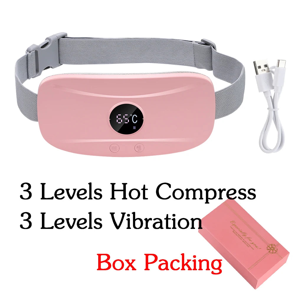 Electric Heating Waist Massage Belt Hot Compress Vibration Abdominal Menstrual Heating Pad Warm Palace Belt for Women Period