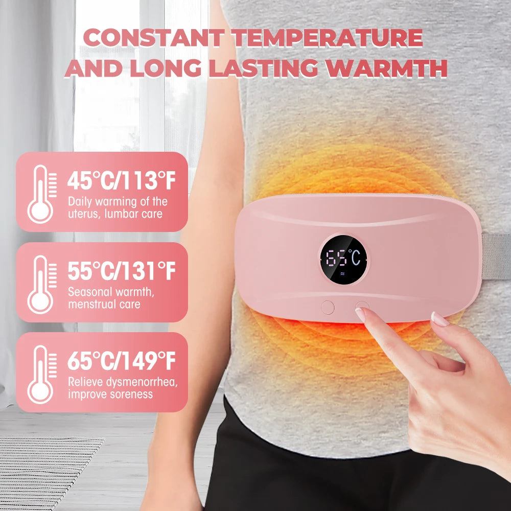 Electric Heating Waist Massage Belt Hot Compress Vibration Abdominal Menstrual Heating Pad Warm Palace Belt for Women Period