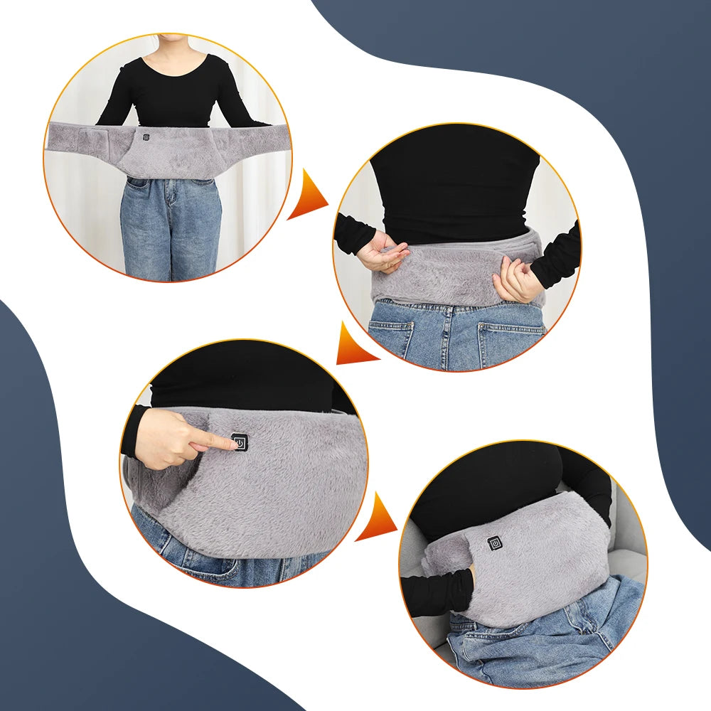 1-5PCS 3-Levels Electric Heating Pad Cold-Proof Uterine Belt Cold-Proof Hand Waist Warming Pad USB Recharging Abdominal Warmer