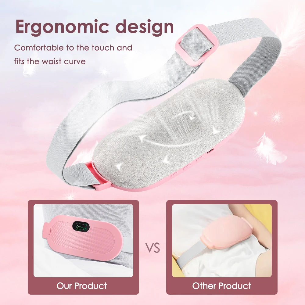 Electric Heating Waist Massage Belt Hot Compress Vibration Abdominal Menstrual Heating Pad Warm Palace Belt for Women Period