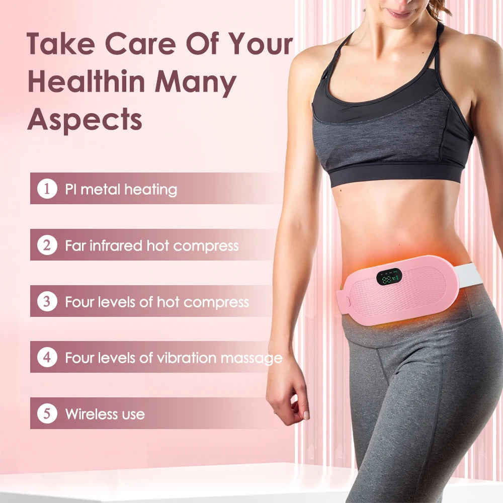 Electric Heating Waist Massage Belt for Period Cramp Relief, Menstrual Heating Pad Warm Palace Belt Period Heating Belt