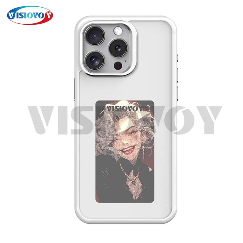 New-tech NFC Function Phone Case For Iphone 16 Pro Max 15 14 13 DIY Case E Ink Screen Phone Cover Maquillaje Funda Battery Free