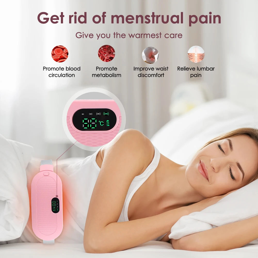 Electric Heating Waist Massage Belt Hot Compress Vibration Abdominal Menstrual Heating Pad Warm Palace Belt for Women Period