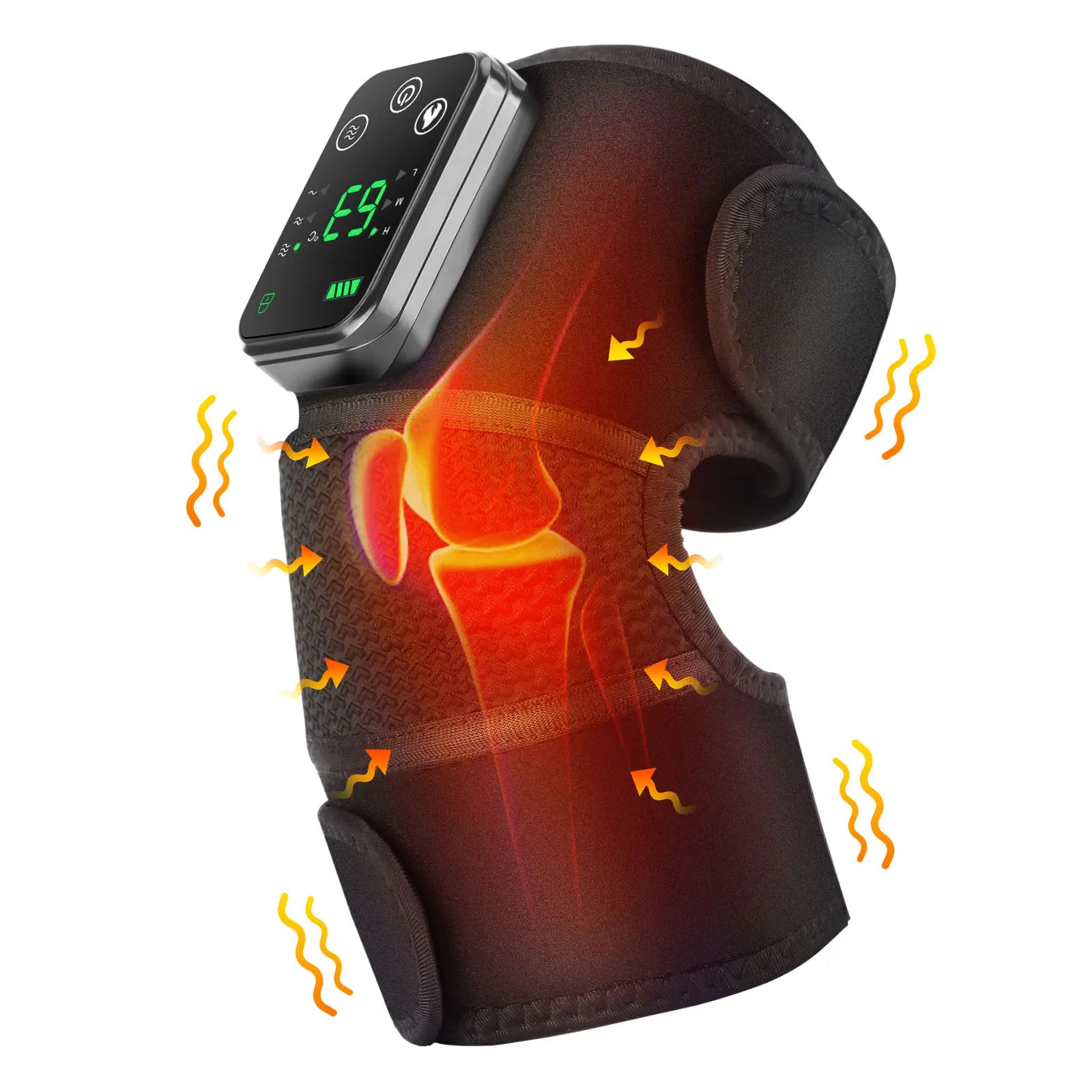 Thermal Knee Massager 3 in 1 Shoulder Knee Elbow Heating Massage Support Brace Rechargeable Vibration Pad Arthritis Muscle Relax