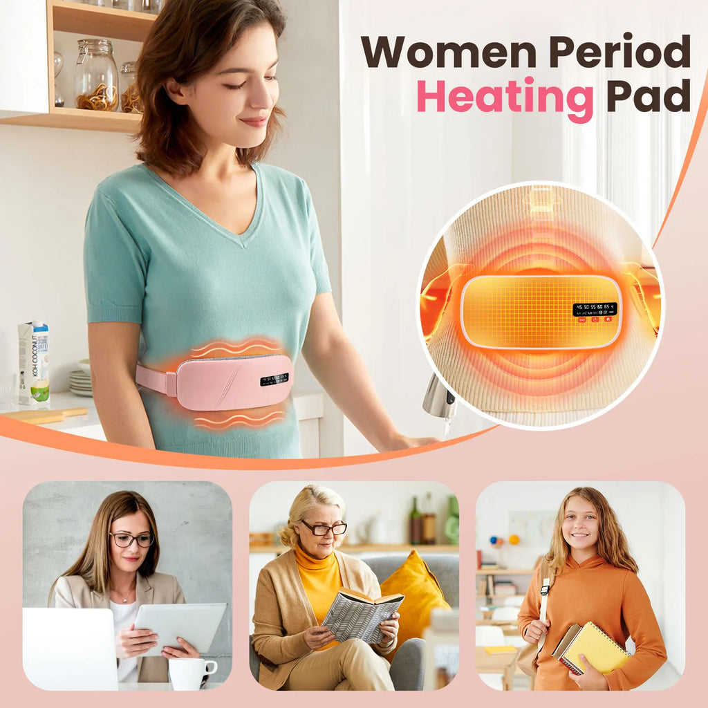 Electric Heating Waist Massage Belt for Period Cramp Relief, Menstrual Heating Pad Warm Palace Belt Period Heating Belt