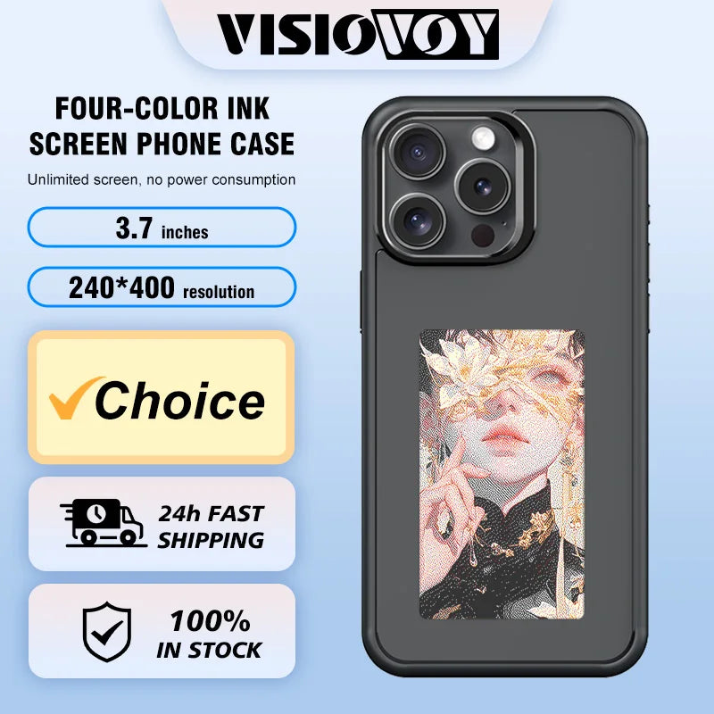 New-tech NFC Function Phone Case For Iphone 16 Pro Max 15 14 13 DIY Case E Ink Screen Phone Cover Maquillaje Funda Battery Free