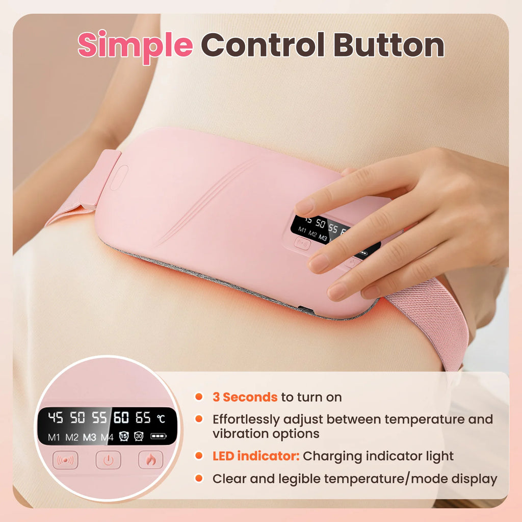 Electric Heating Waist Massage Belt for Period Cramp Relief, Menstrual Heating Pad Warm Palace Belt Period Heating Belt