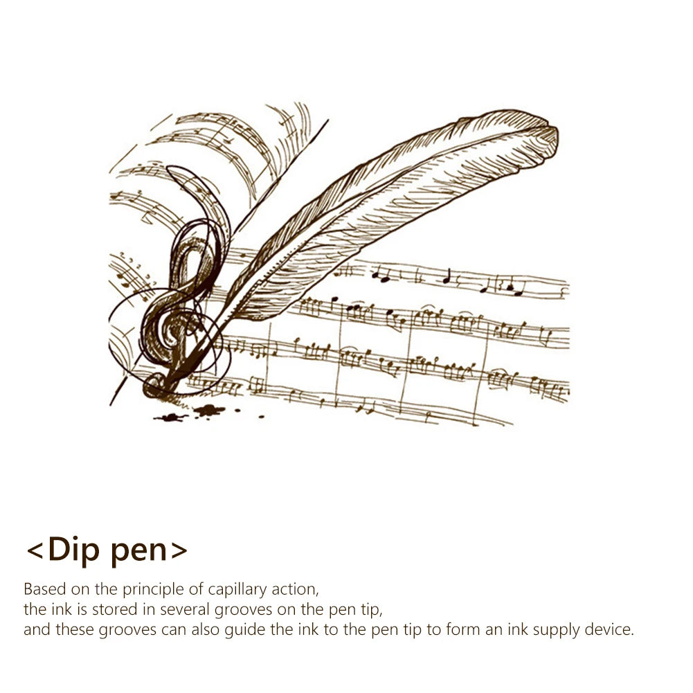 Retro Vintage Calligraphy Feather Dip Pen Fountain Pens Writing Ink Set Creative Stationery Quill Pen Art Supplies Crafts Gifts