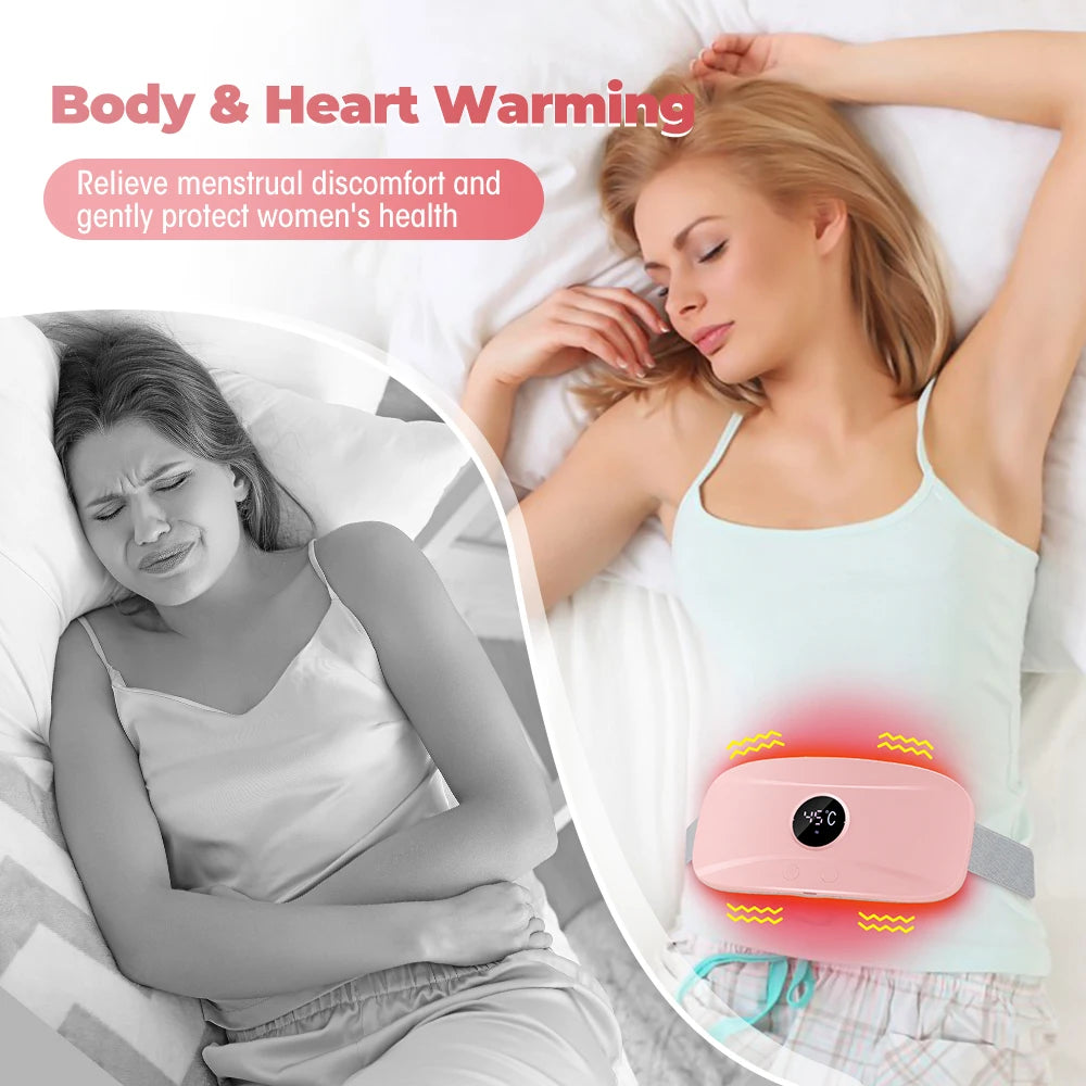 Electric Heating Waist Massage Belt Hot Compress Vibration Abdominal Menstrual Heating Pad Warm Palace Belt for Women Period