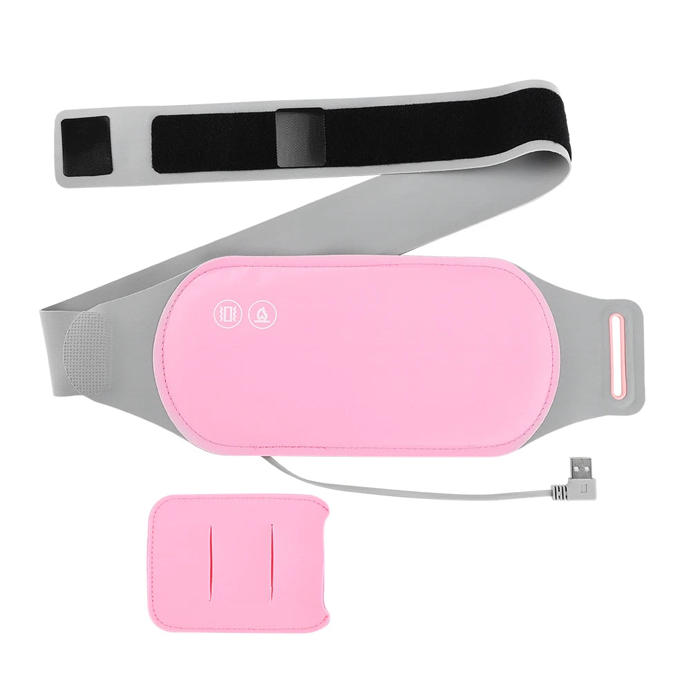Electric Period Cramp Massager Menstrual Relief Heating Pad Rechargeable Abdominal Vibration Massage Smart Timming Palace Belt
