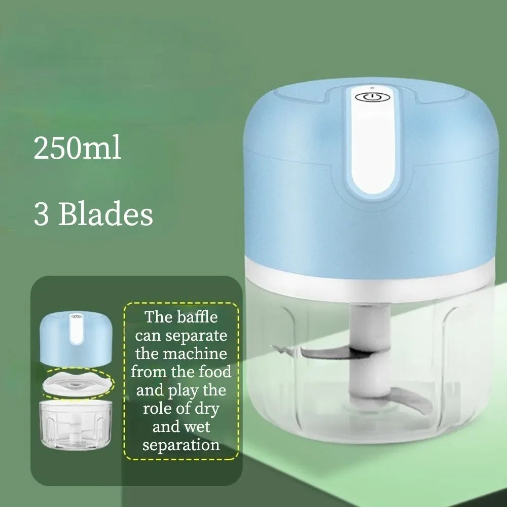 Electric Mini Garlic Vegetable Chopper Garlic Masher Portable Chopper Multi Function Meat Grinder Masher Machine  Usb Charging