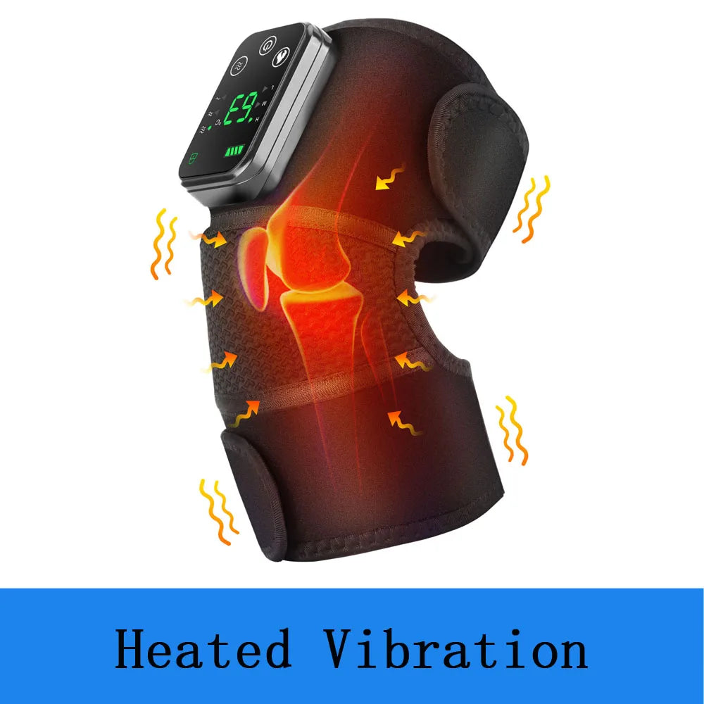 Thermal Knee Massager 3 in 1 Shoulder Knee Elbow Heating Massage Support Brace Rechargeable Vibration Pad Arthritis Muscle Relax