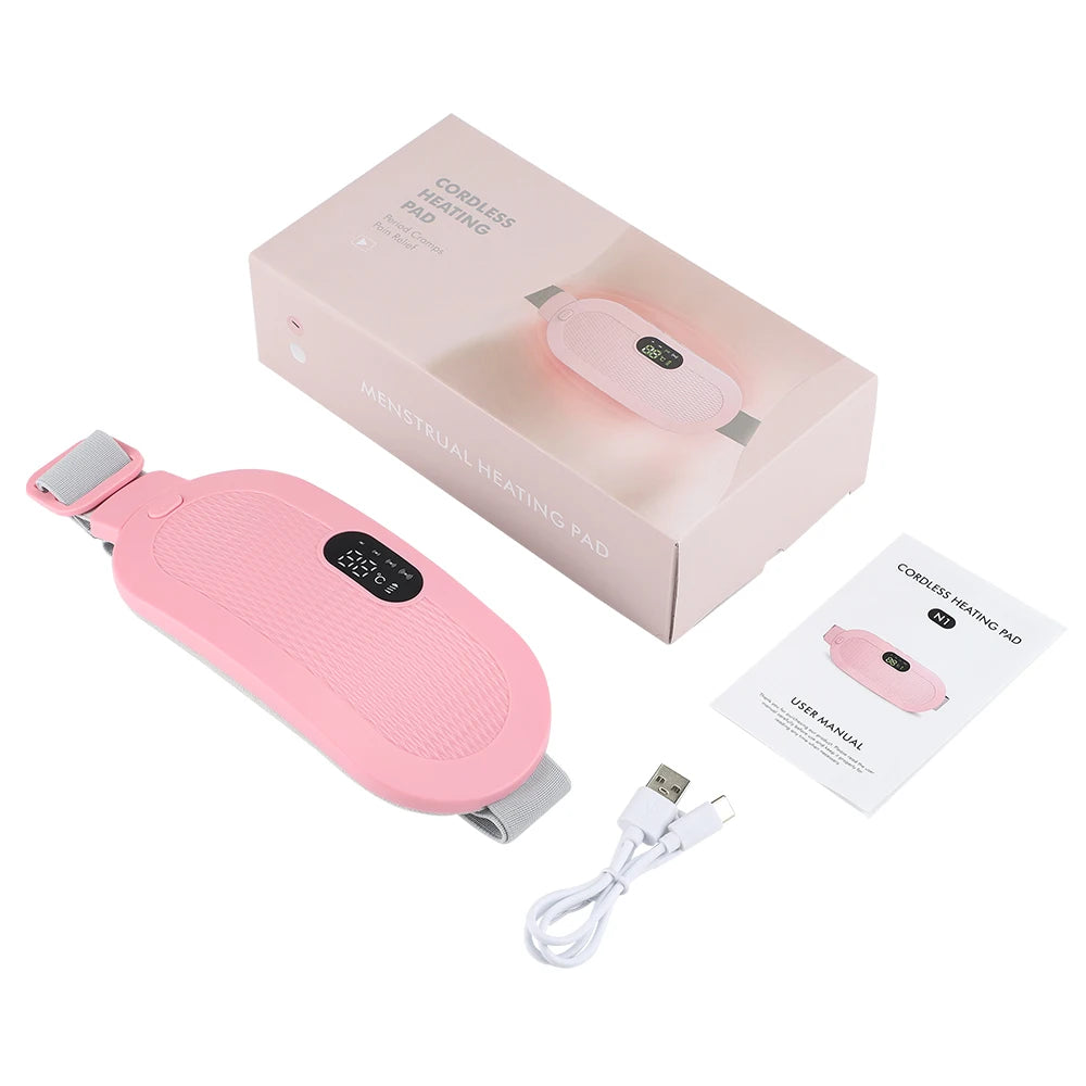 Electric Heating Waist Massage Belt for Period Cramp Relief, Menstrual Heating Pad Warm Palace Belt Period Heating Belt