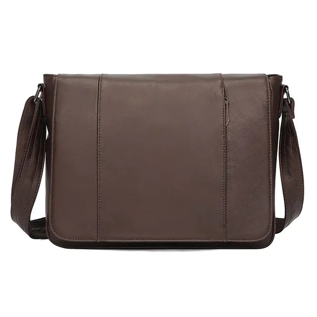 Genuine Leather Men's Oil Wax Messenger Shoulder Bag
