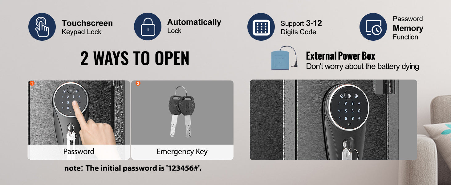 SucceBuy 3-8 Rifles Gun Safe w/ Digital Keypad & Lock Gun Storage Cabinet with Removable Storage Shelf for Home Long Gun Pistols