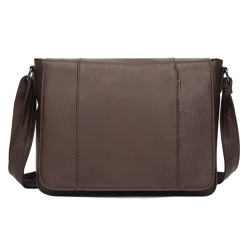 Genuine Leather Men's Oil Wax Messenger Shoulder Bag